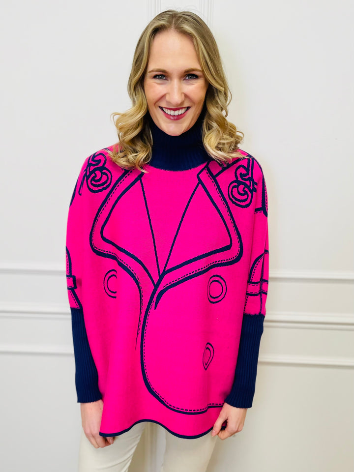 "JOY" Reversible Jumper-Pink & Purple