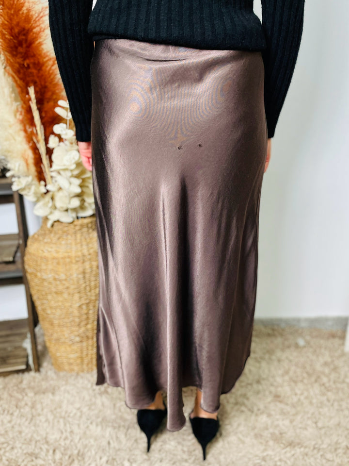 "NARA" Maxi Skirt-Brown