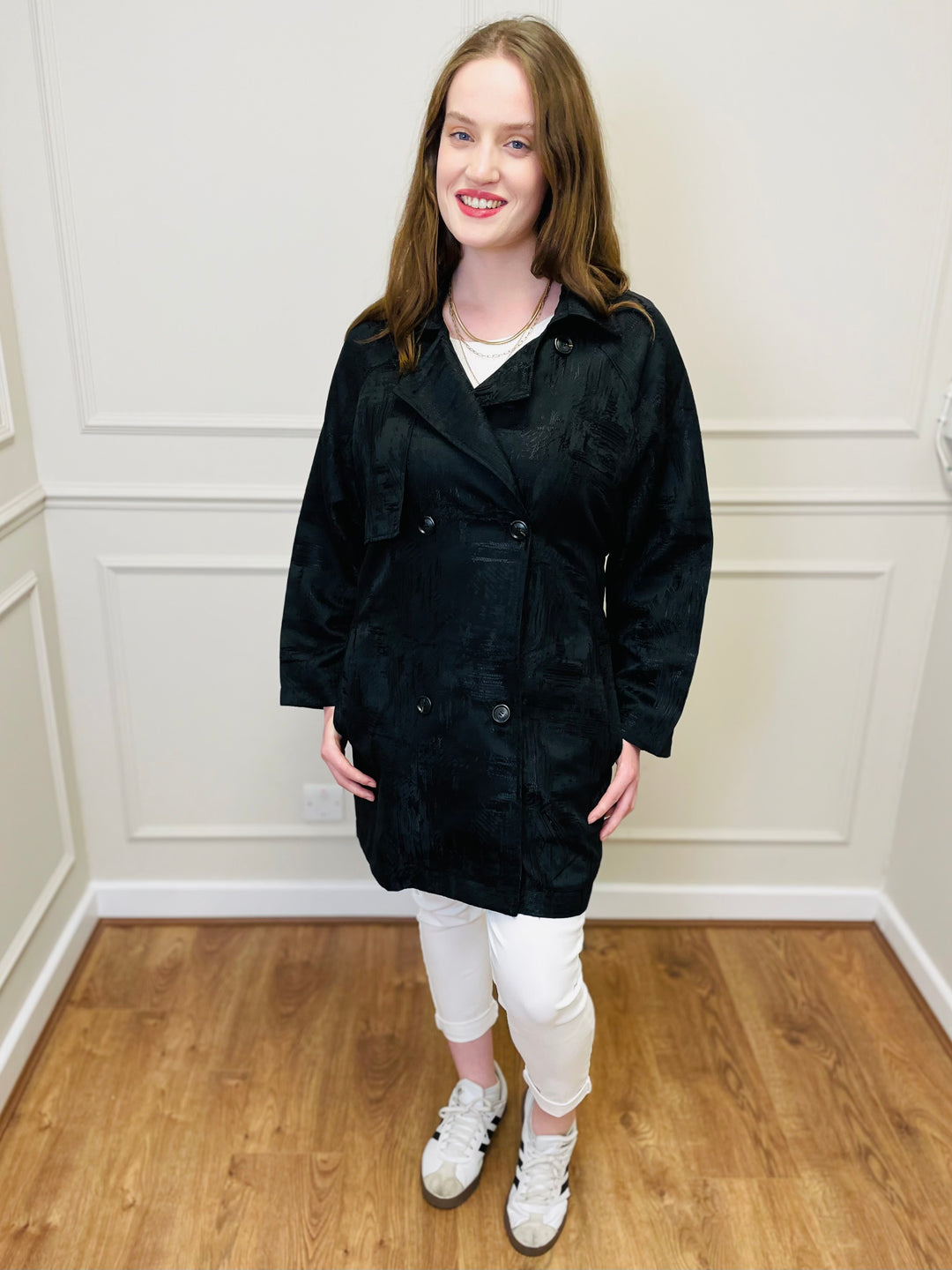 “PATRICIA" PREMIUM COLLECTION Trench Coat-Black