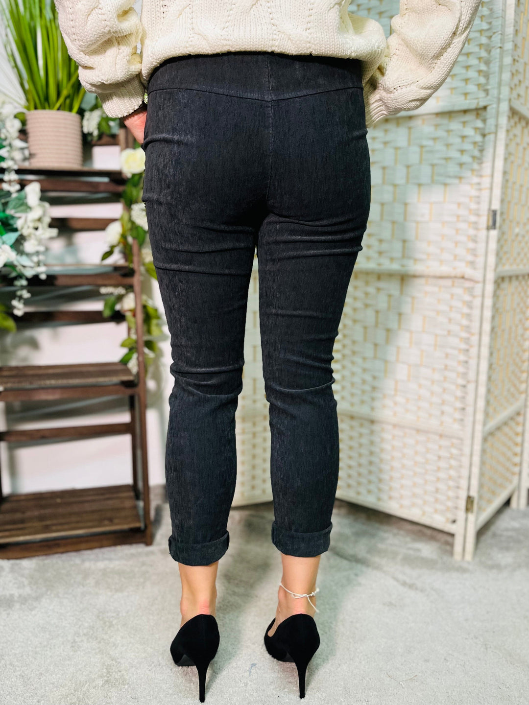 "CARMELA" Corduroy Trouser-Dark Grey