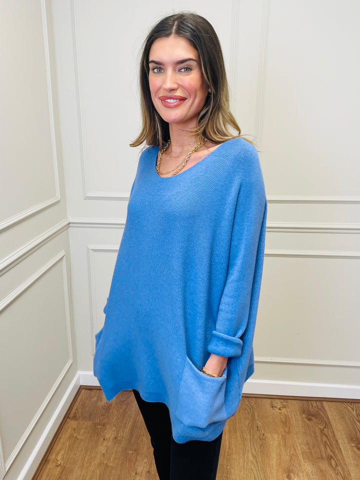 "STELLA" LUXURY Fine Knit Jumper-Blue