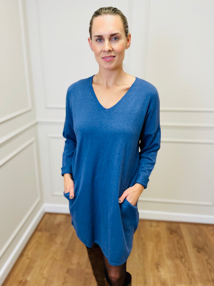 "MILLIE" Fine Knit Tunic-Denim