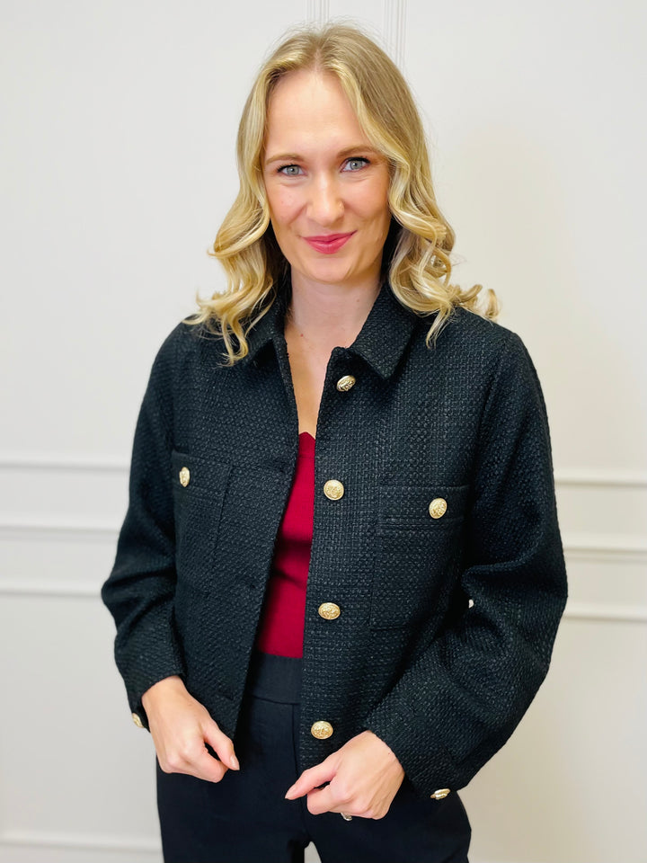 "EMILIA" Boucle Jacket-Black