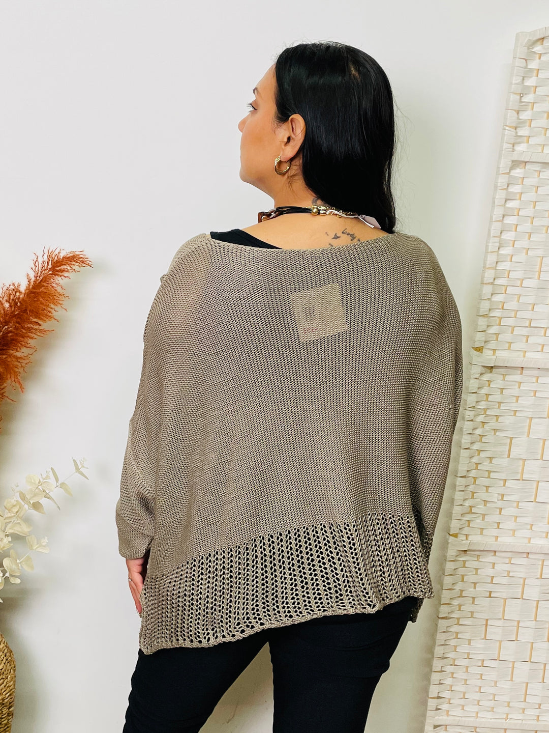 "KAMILA" Crochet Cover Up-Mocha