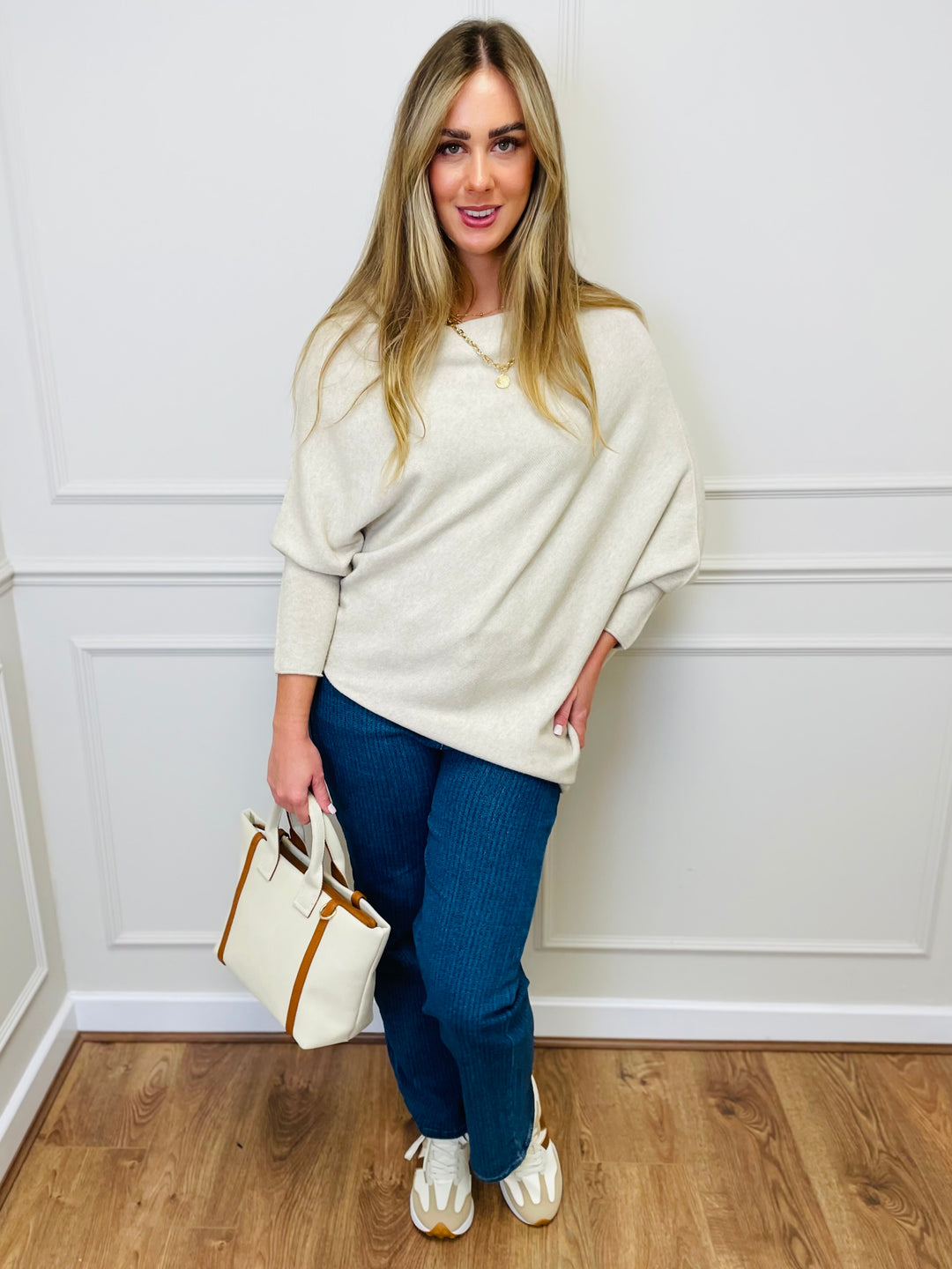 "BELLA" Asymmetric Jumper-Cream