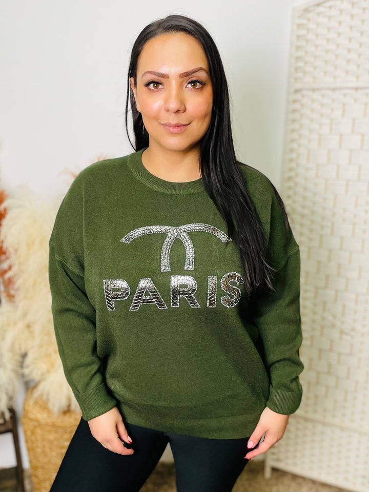 "DANY" Boxy Sweat Top-Green