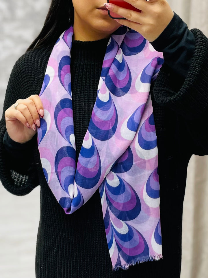 No.79 Heart Print Scarf-Lilac