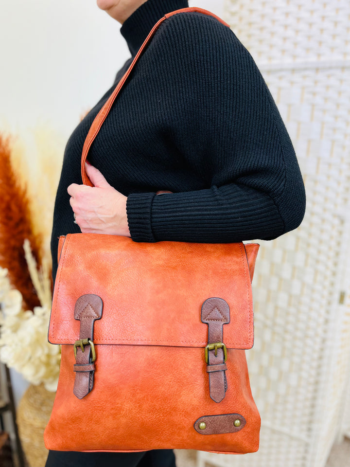 Satchel Backpack-Rust Orange