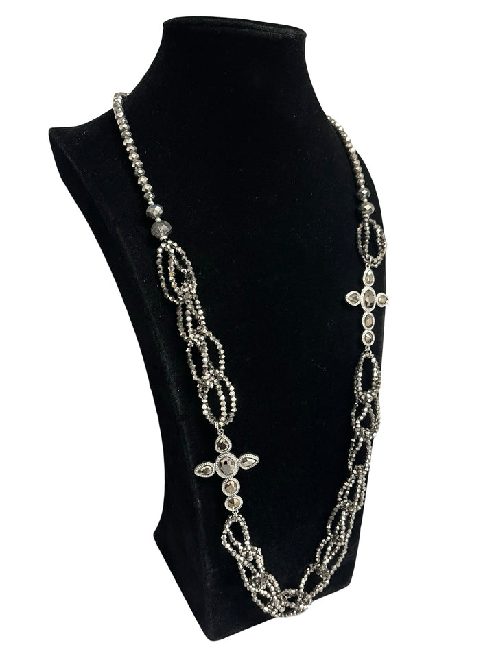 Silver Long Statement Necklace