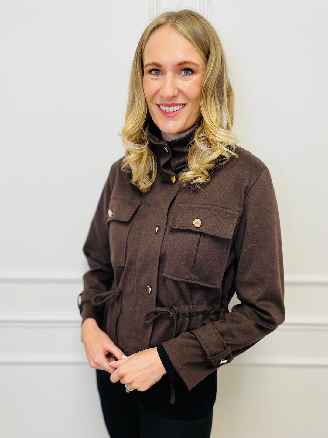 "JAYDA" Utility Jacket-Brown