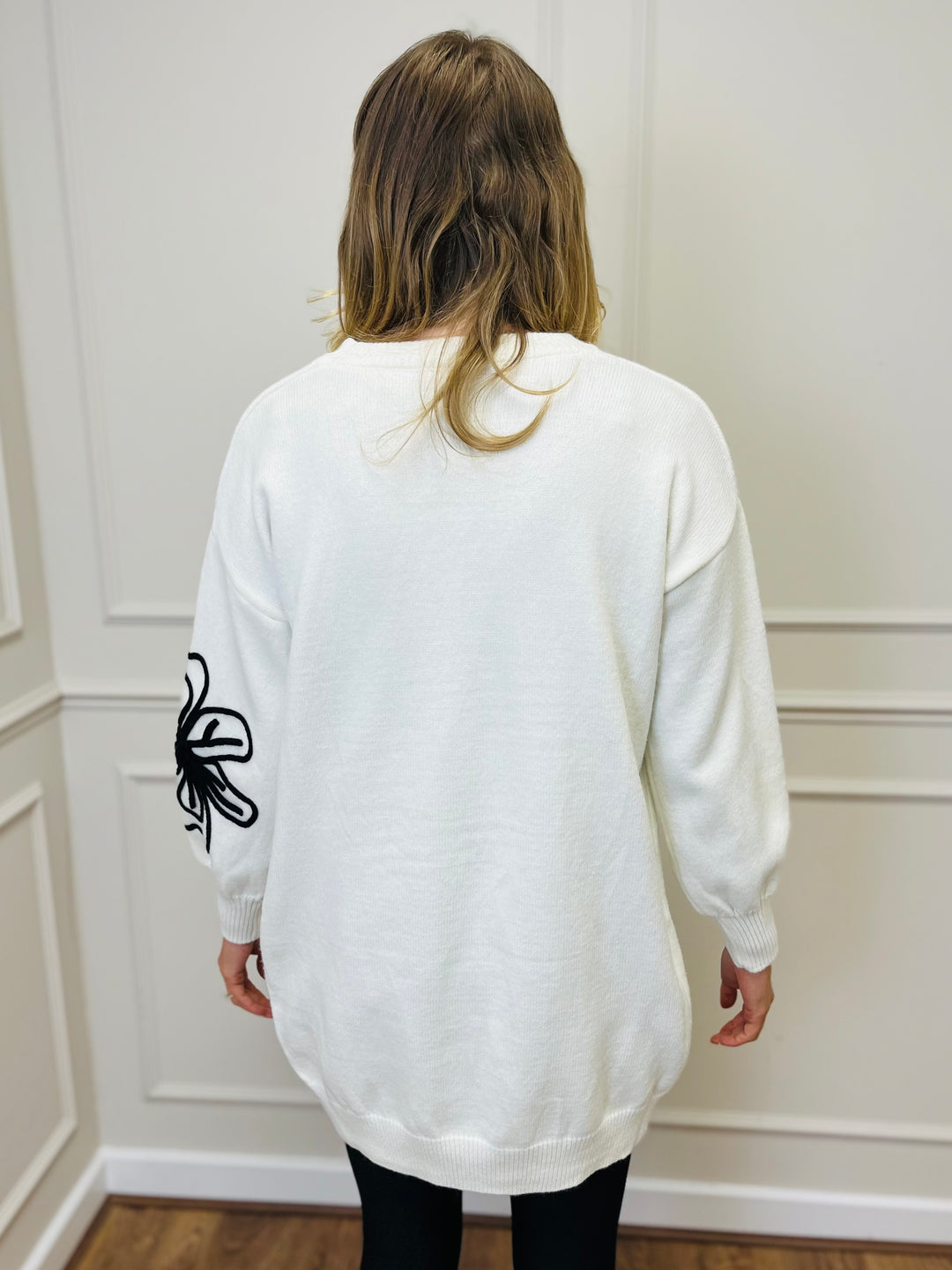 "BRIANA" Leaf Tunic-White & Black