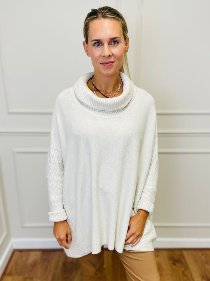 "SABRINA" Oversized Jumper-Cream