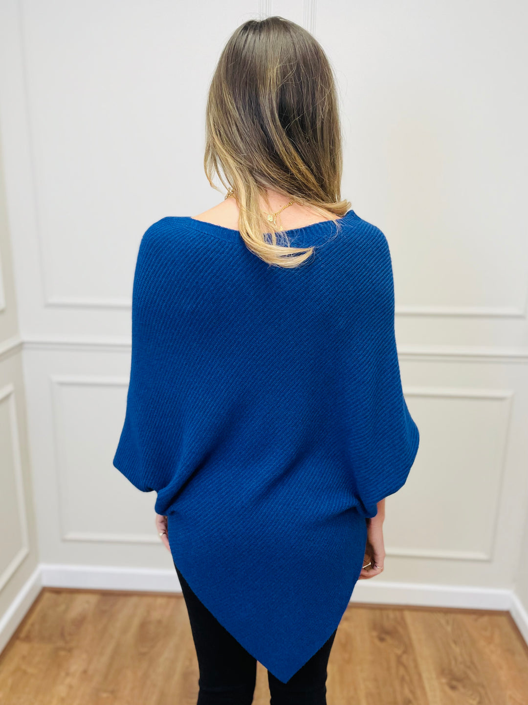 "ELLA" LUXURY Poncho-Indigo
