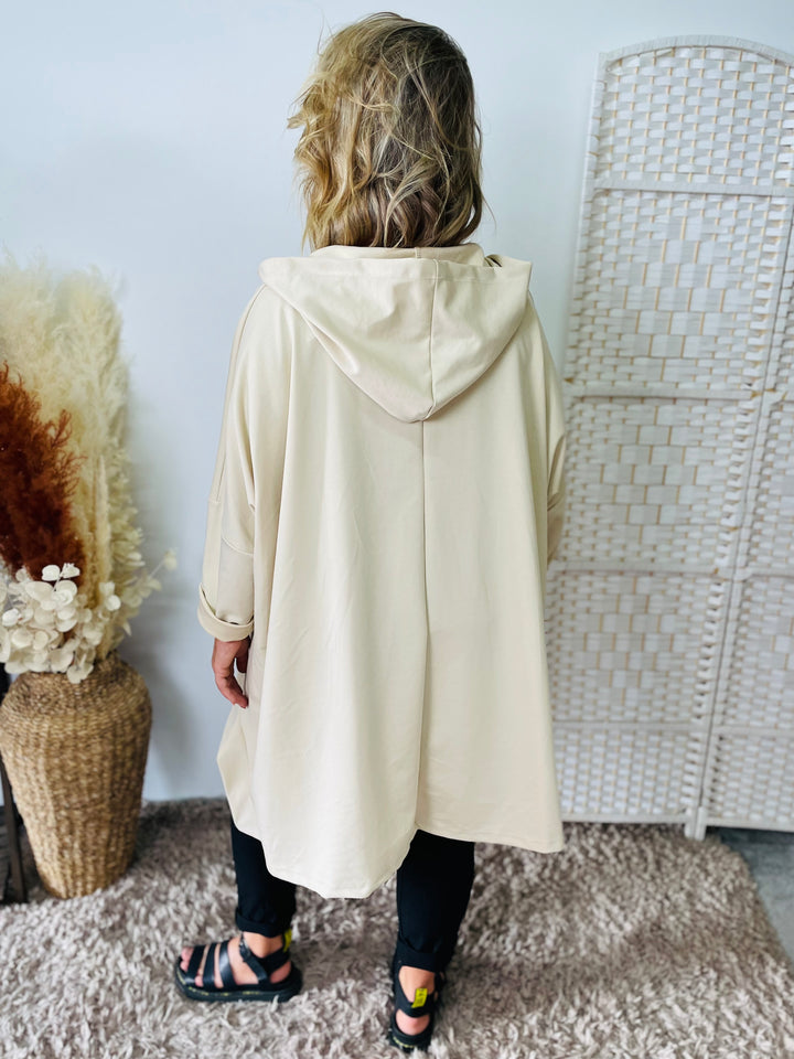 "MELANIE" Hooded Jacket-Stone