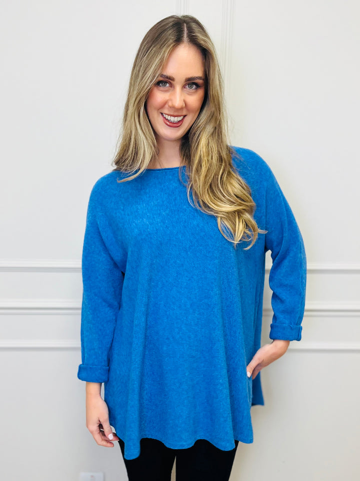 "GEORGIA" Basic Soft Jumper-Denim