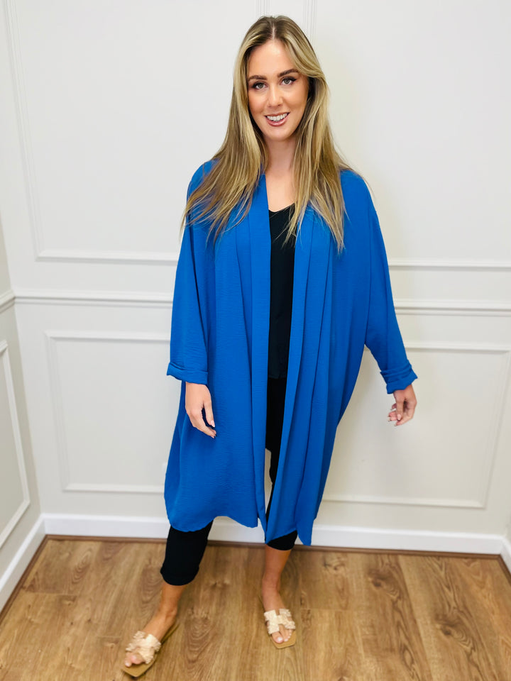 "ANDREA" Longline Jacket-Blue