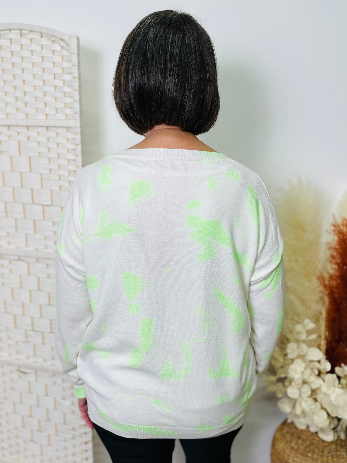 "SNOOPY" Fine Knit Top-White & Green