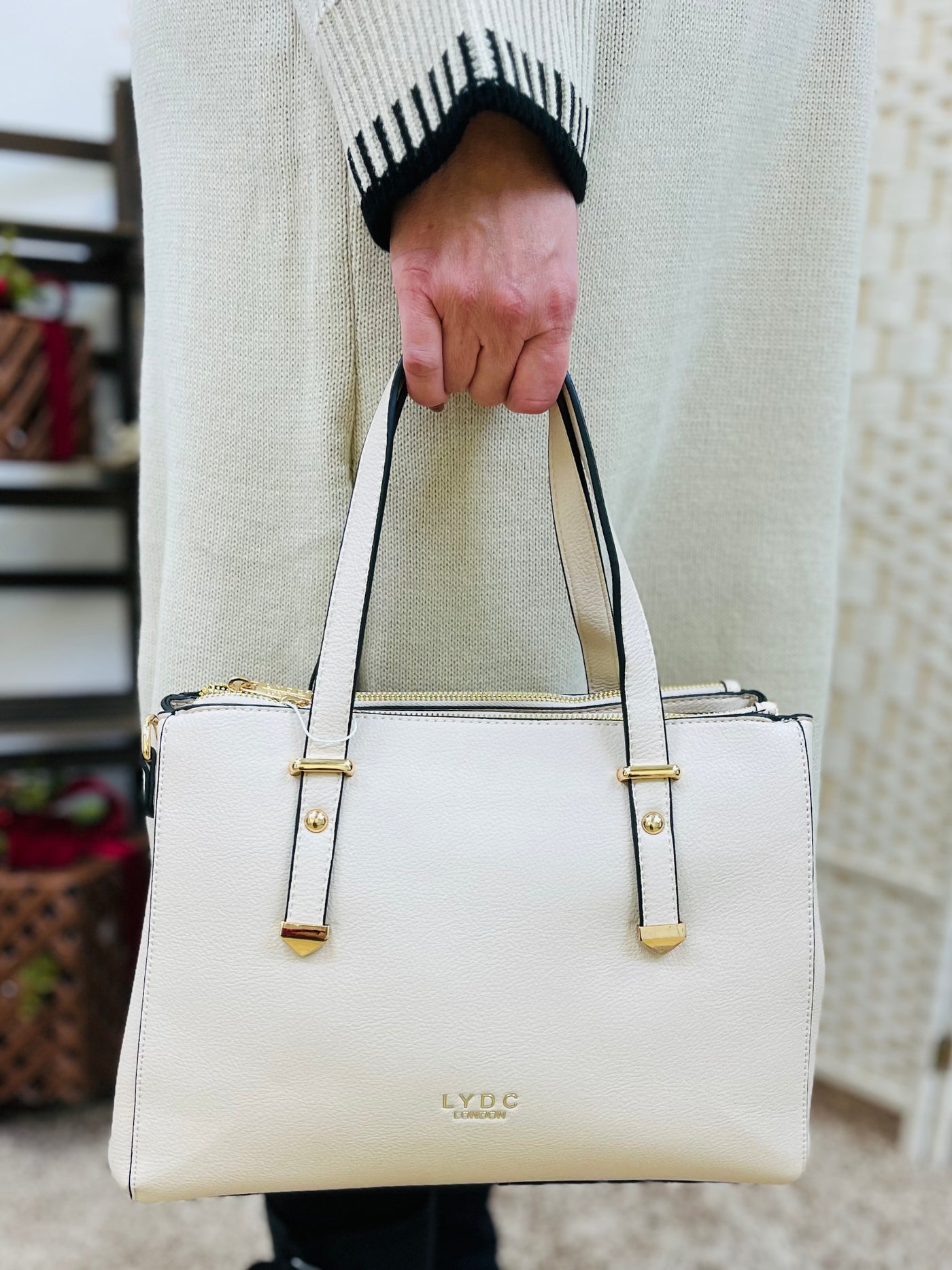 "LUCY" Handbag-Cream
