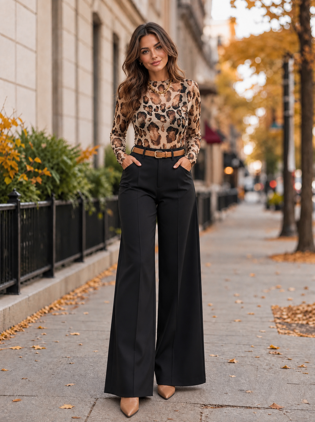 “MONIQUE” Leopard Print Mesh Top cream