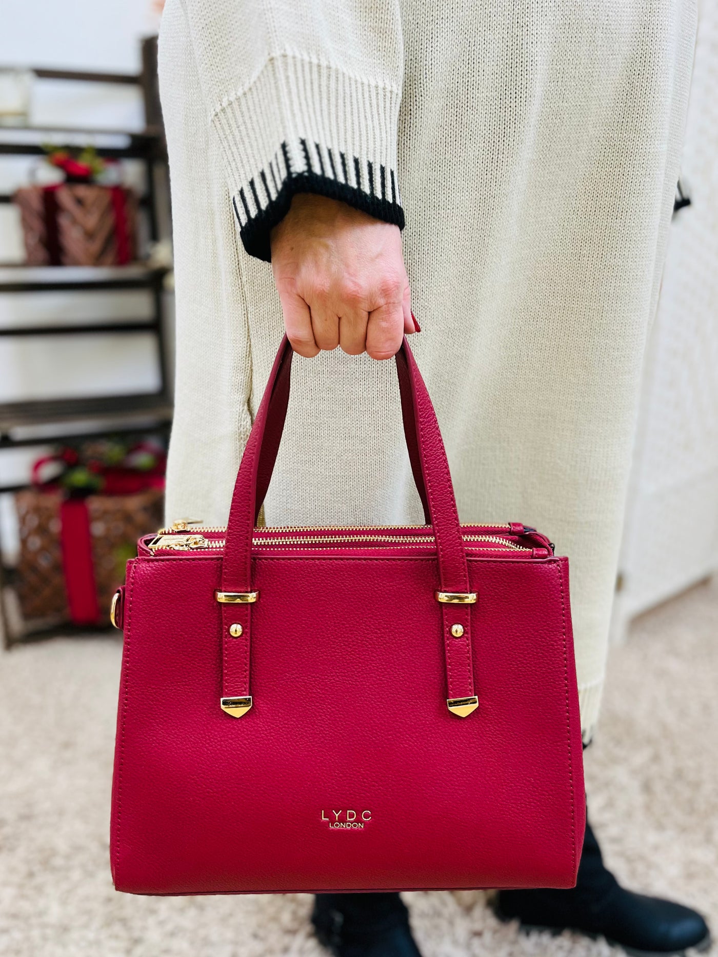 "LUCY" Handbag-Burgundy