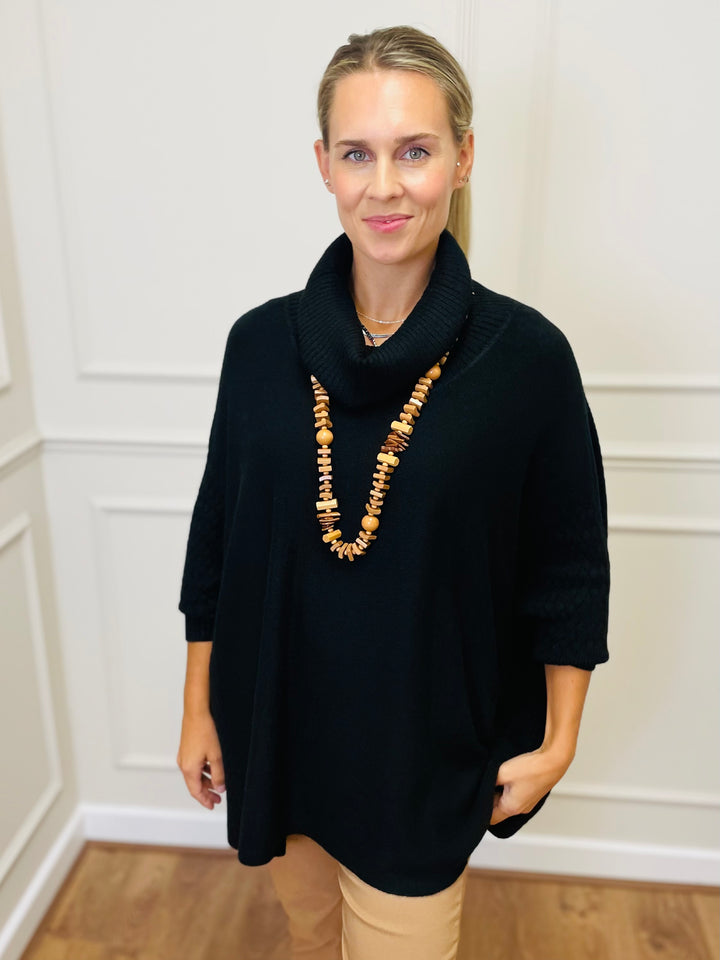 "SABRINA" Oversized Jumper-Black