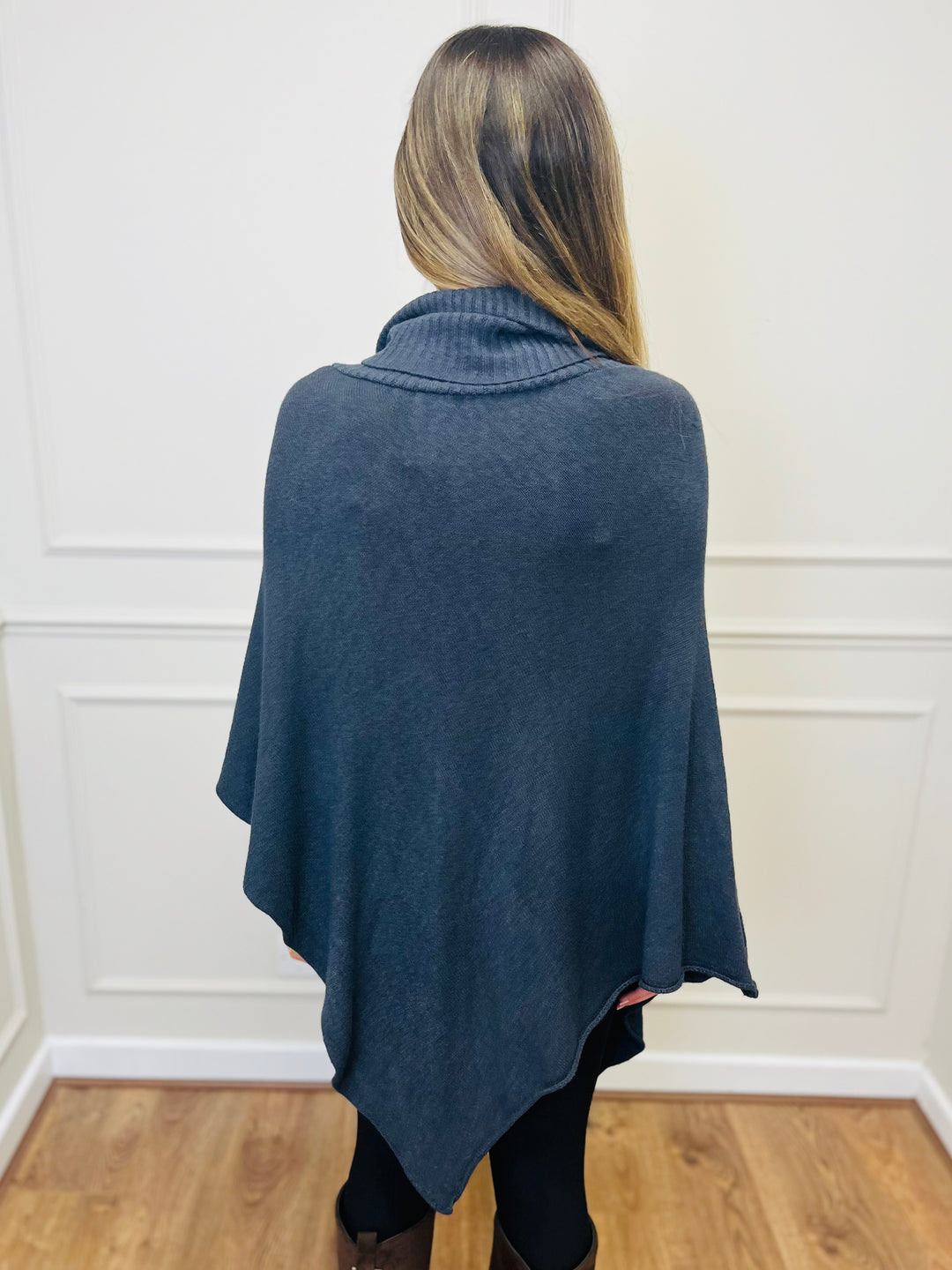 "STARR" Asymmetric Poncho-Grey