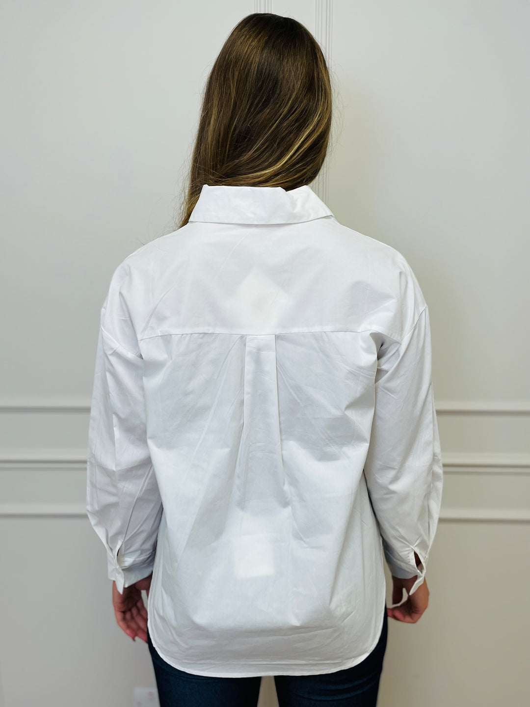 "NICOLE” Cotton Shirt-White