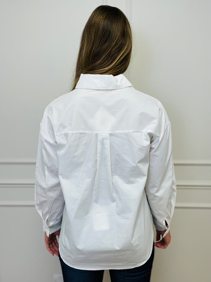 "NICOLE” Cotton Shirt-White