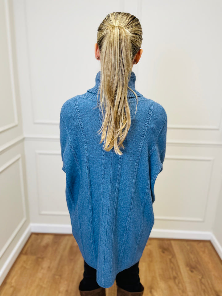 "GRACE" Knitted Jumper-Denim