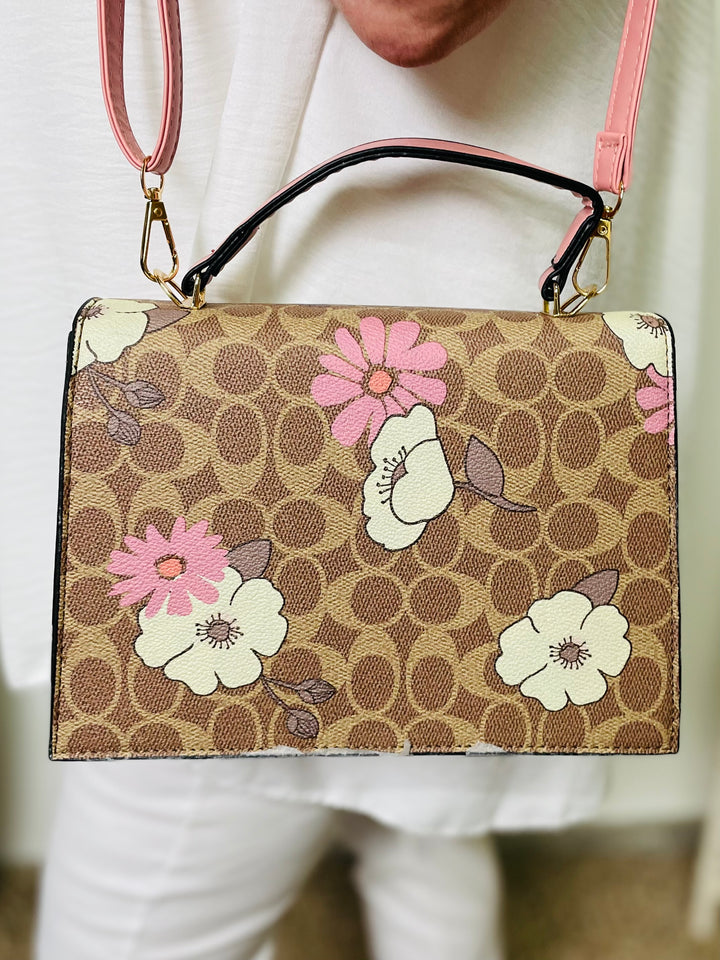 No.20 Designer Inspired Handbag-Brown & Pink