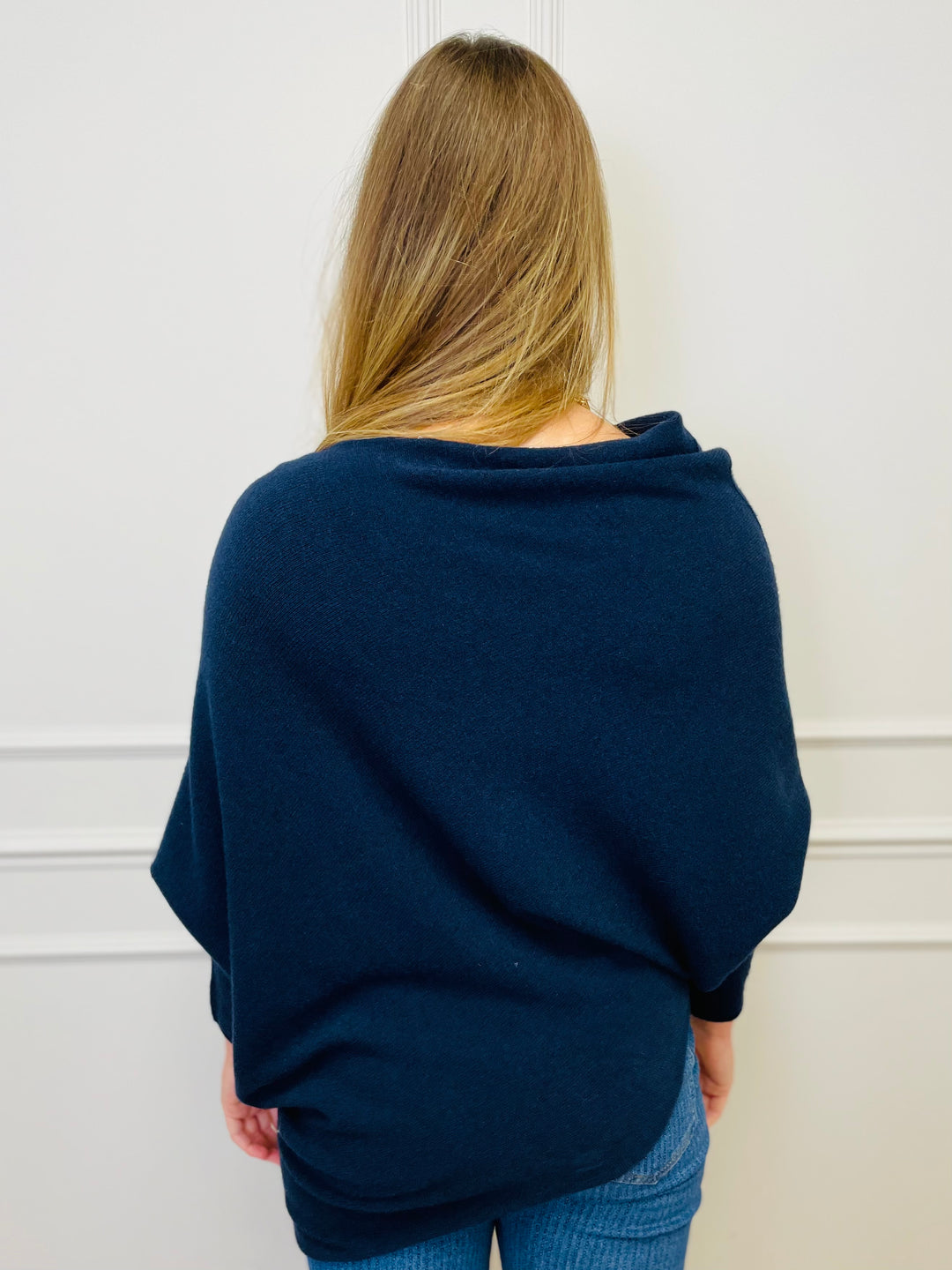 "BELLA" Asymmetric Jumper-Navy