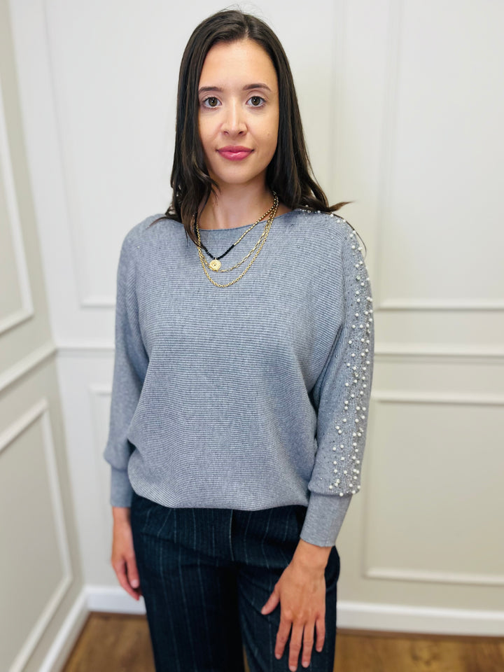 "MAYA" Pearl Jumper-Silver