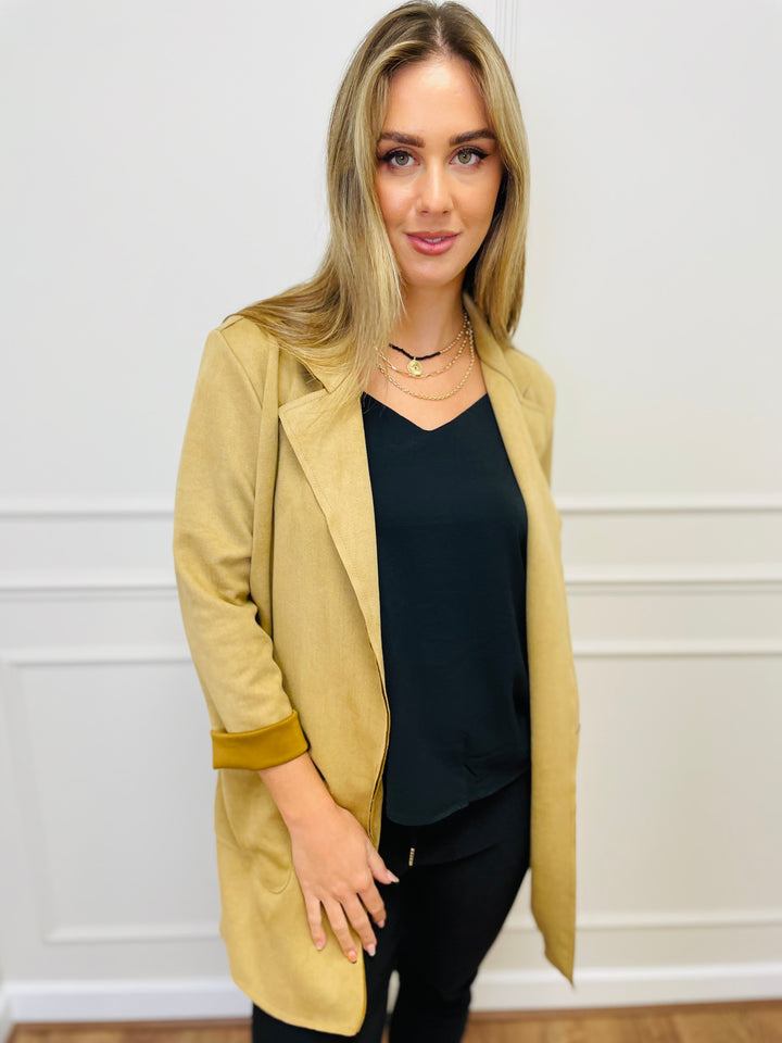 "CROSBY" Mid Length Jacket-Camel