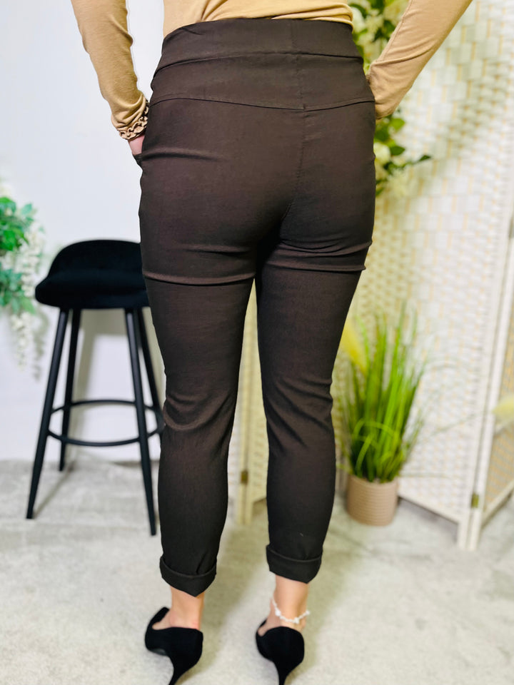 "CARMELA" Smooth MAGIC Trouser-Chocolate Brown