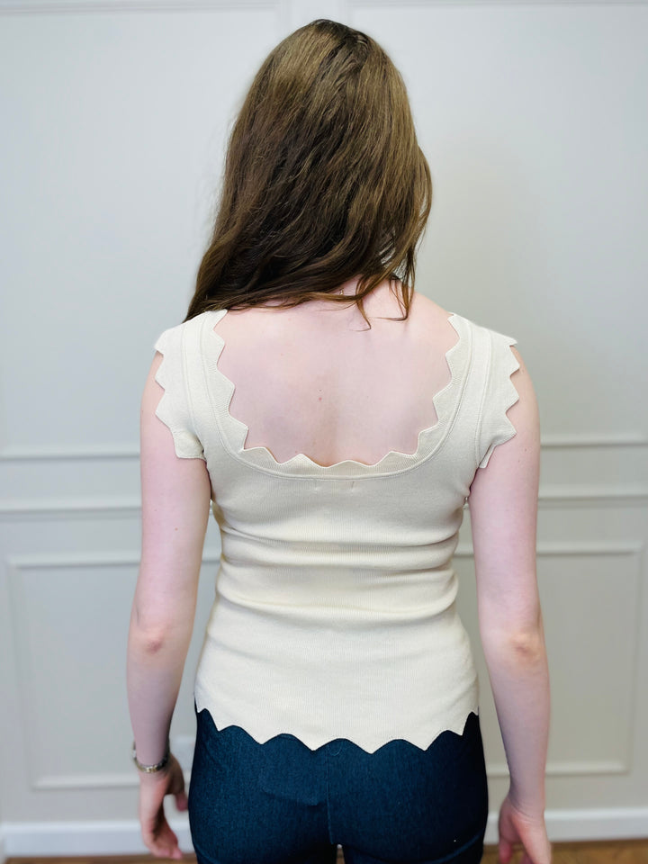 "CARLY" Vest Blouse-Cream