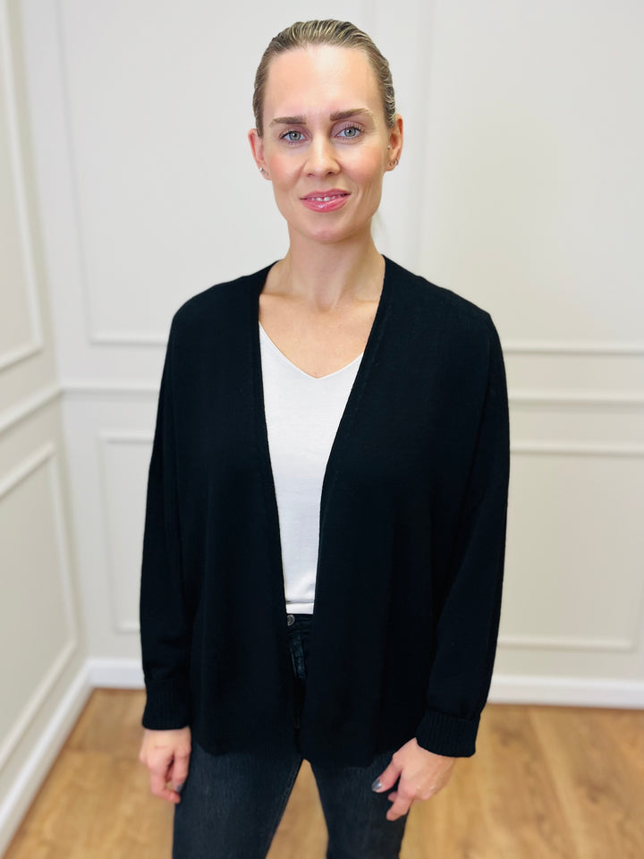 "MILA" Soft Knit Cardigan-Black