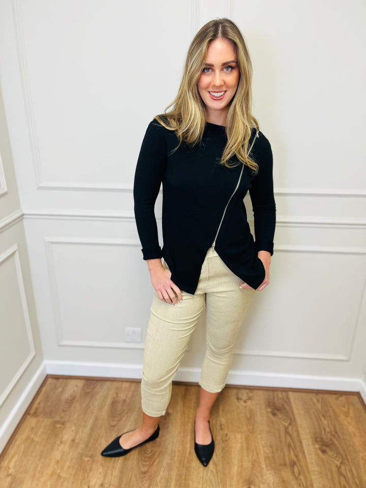 "HAYLEY" Short Biker Jacket-Black