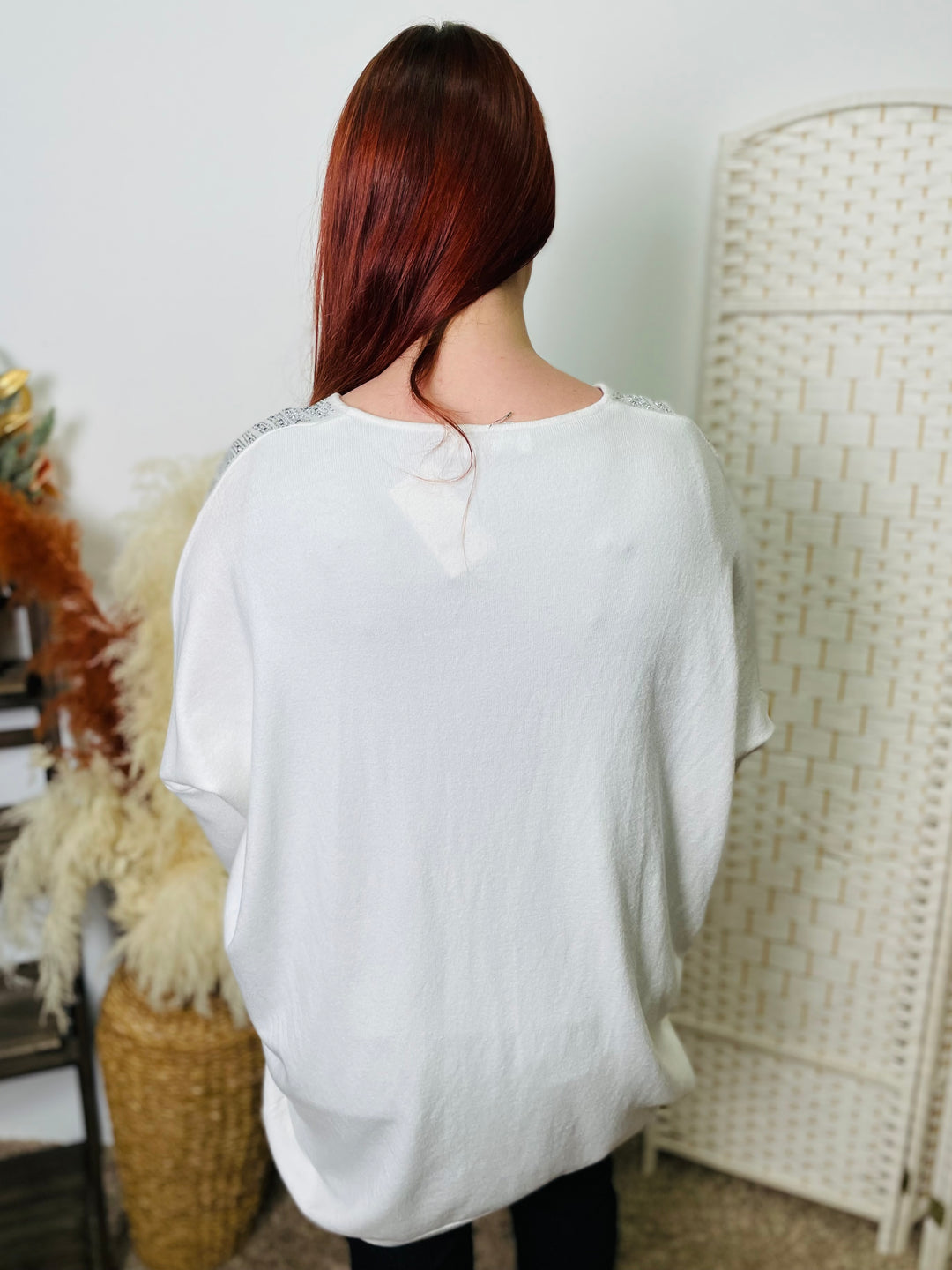 "JULIA" Sparkle Jumper-White