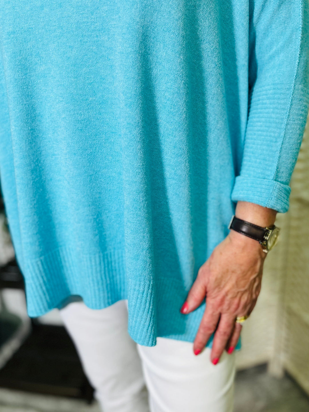 "KIKO" Super Soft Knitted Jumper-Aqua