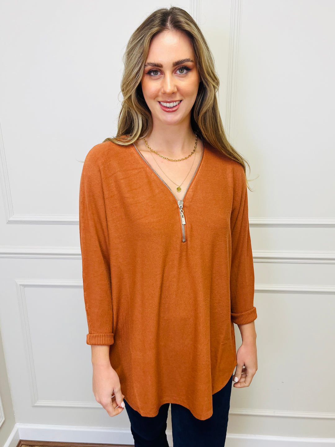 "CASSIDY" Luxury Soft Jumper-Rust Orange