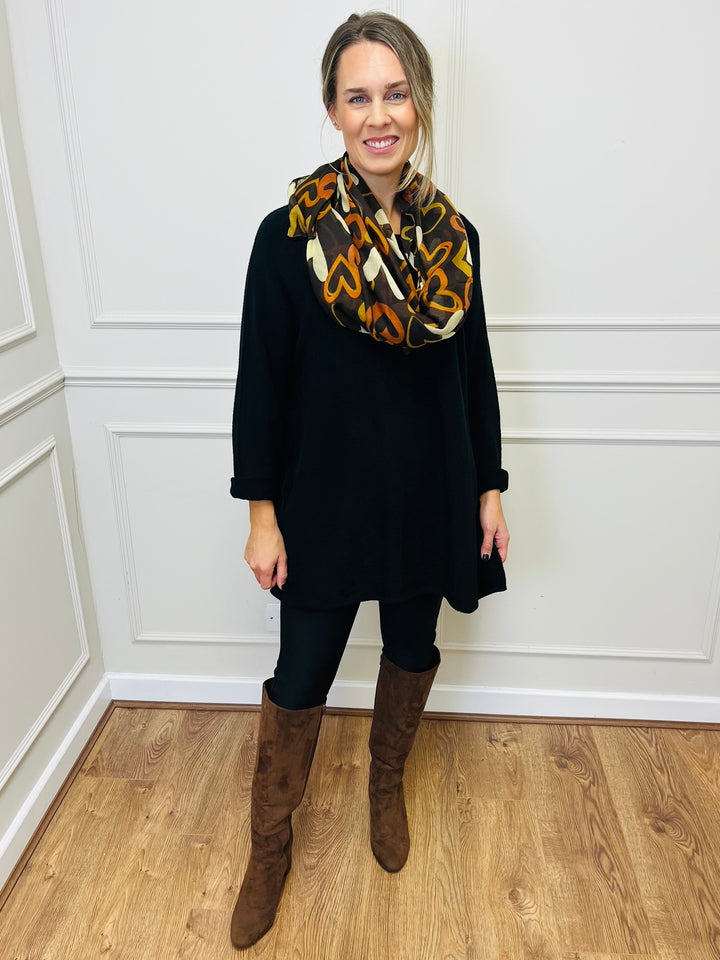 "GINNY" Basic Soft Jumper-Black