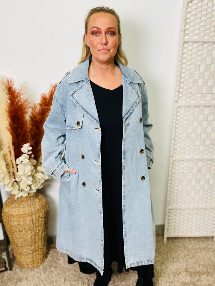 “CECE" Denim Trench Coat