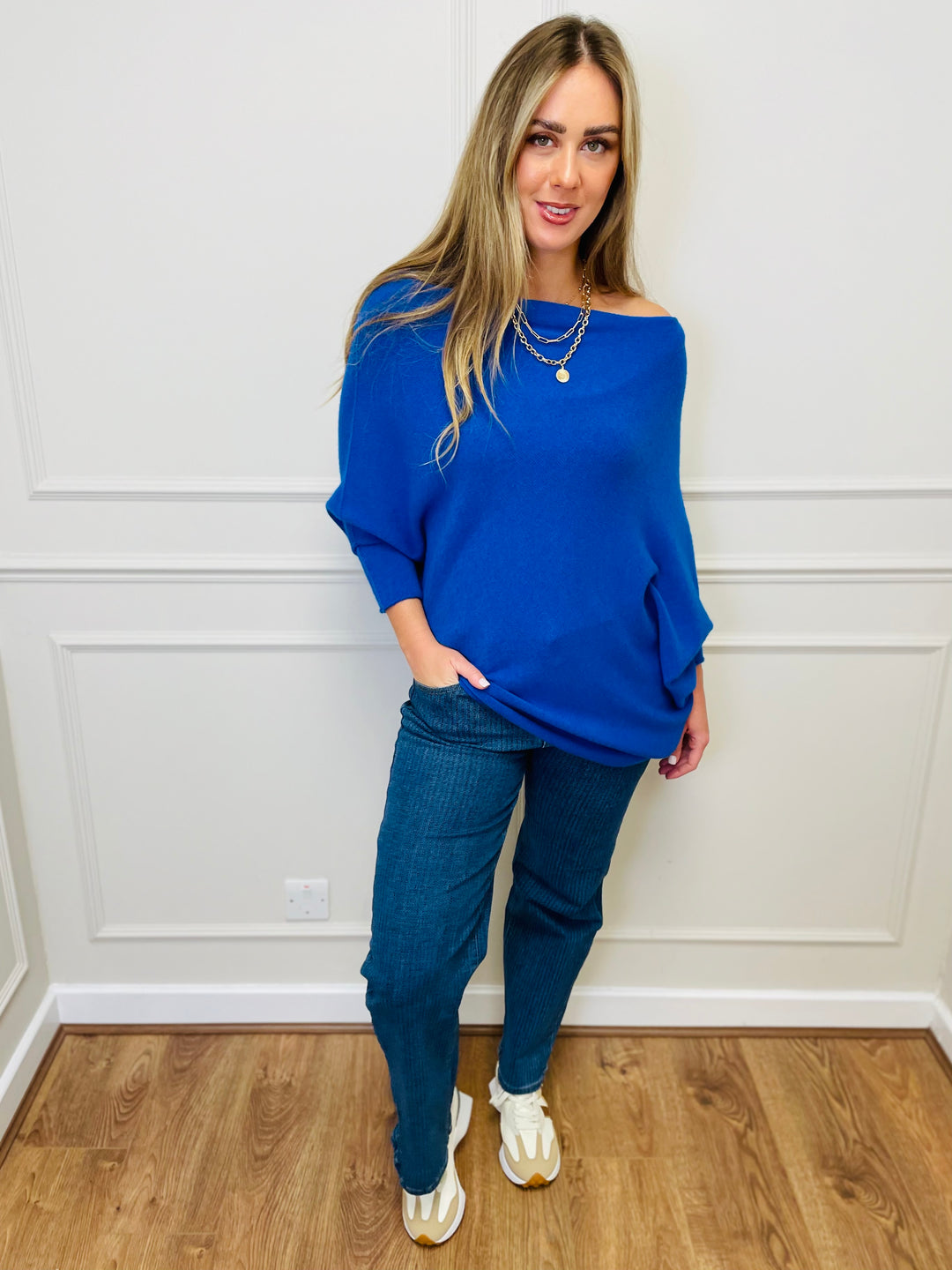 "BELLA" Asymmetric Jumper-Royal Blue