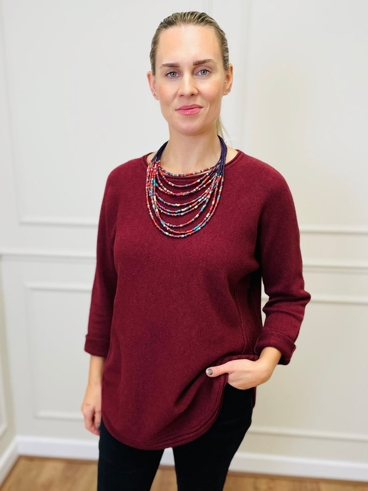 "CLEO" Soft Jumper-Burgundy