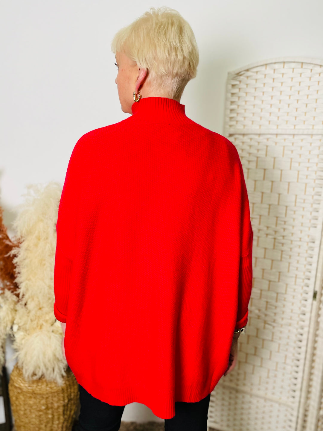 "GABRIELLA" Turtle Neck Jumper-Red