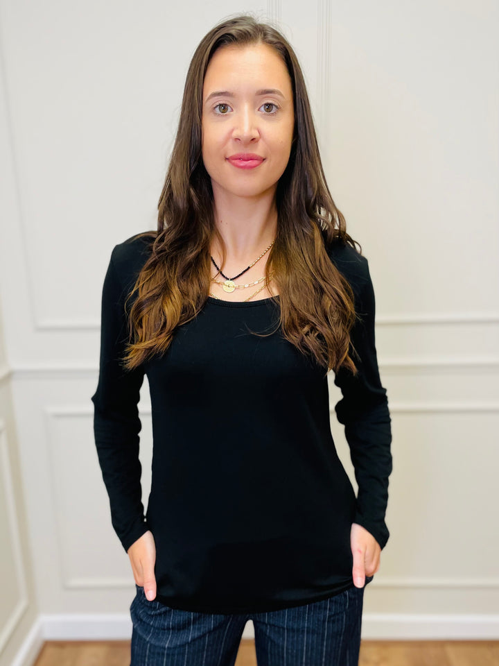 The Essential Long Sleeve "Magic" Vest-Black