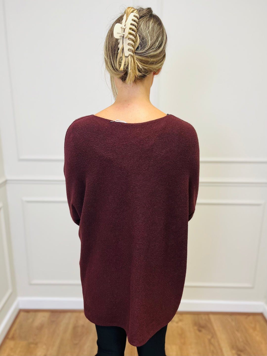 "GINNY" Basic Soft Jumper-Wine