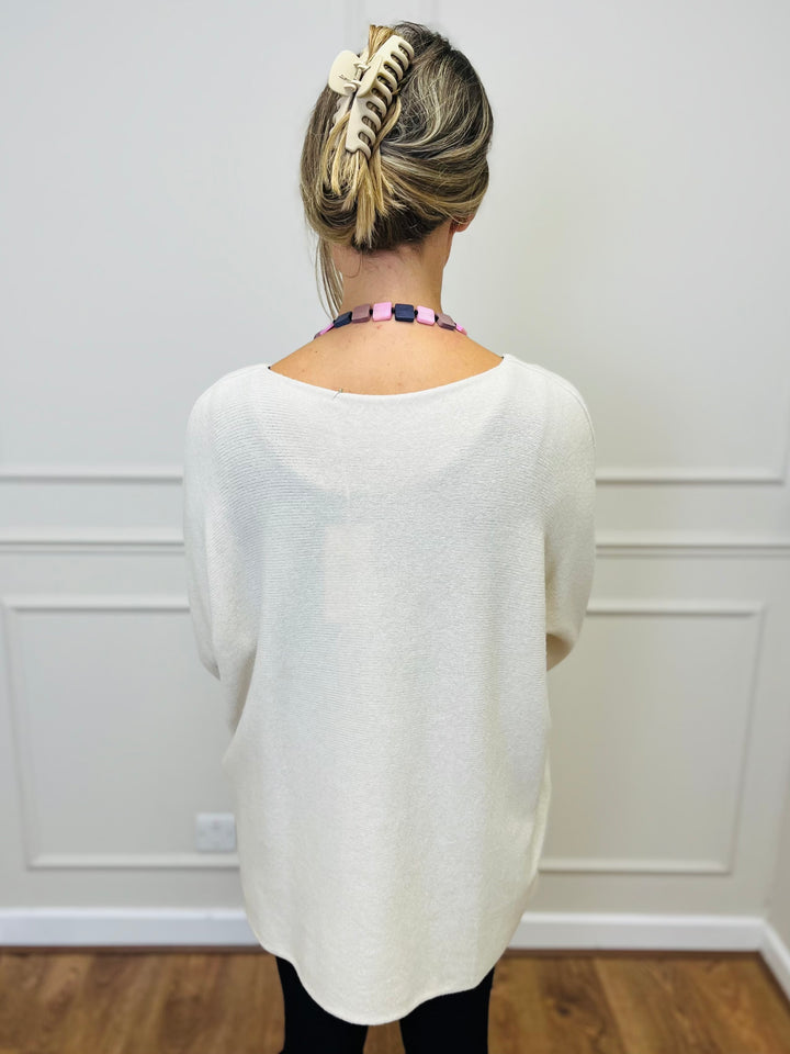 "GINNY" Basic Soft Jumper-White
