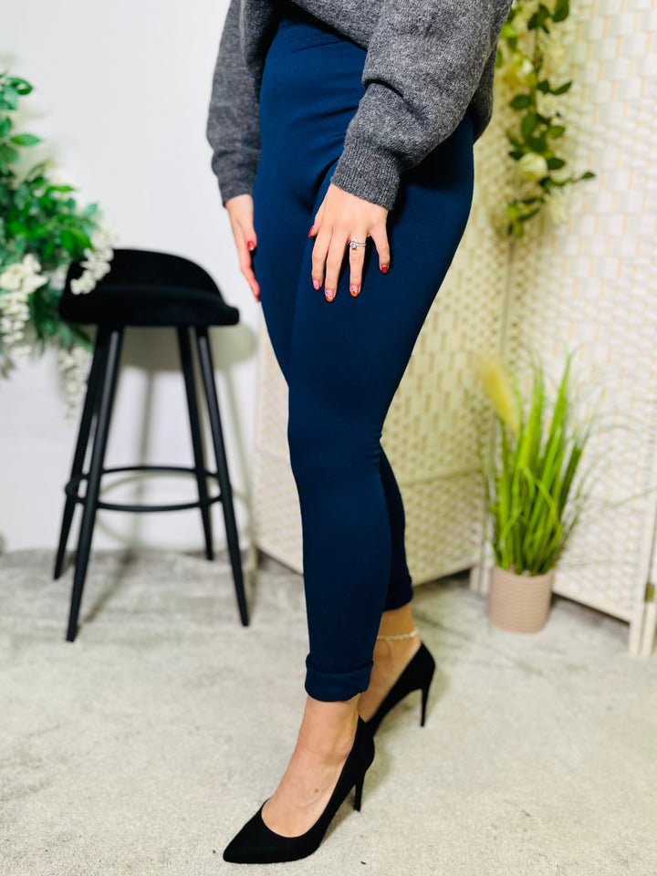 "JULY" Soft Leggings-Navy