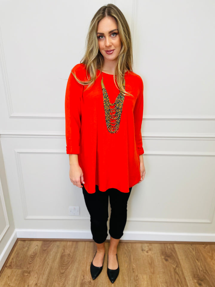 "GEORGIA" Basic Soft Jumper-Orange